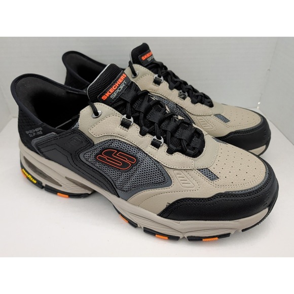 Skechers Other - Skechers Men's Vigor 3.0 Hands Free Slip In Shoes Taupe Blk Goodyear Sz 14 EW